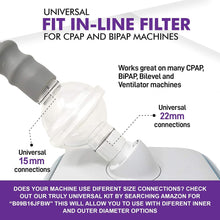 Load image into Gallery viewer, Universal Fit in-Line Filter Compatible with Resmed and Any Machine Filter Size 22mm and 25mm Cpap Tube
