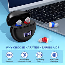 Load image into Gallery viewer, Hearing Aids for Seniors Rechargeable,Adults Hearing Amplifiers For Severe Hearing Loss,Invisible In Ear Hearing Assist Devices,OTC Hearing Aid with Charging Case
