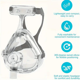 CPAP Masks Full Face- Includes Headgear and Full Face Mask Cushion- Medium