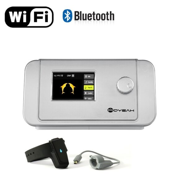 Moyeah Portable Auto BIPAP Machine Plus Equipped With Oximeter Bluetooth watch and Wifi Anti Snoring Ventilator